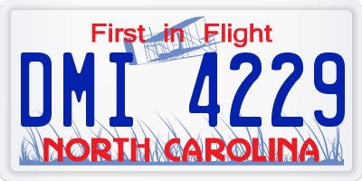 NC license plate DMI4229
