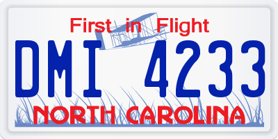 NC license plate DMI4233