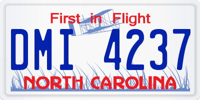 NC license plate DMI4237