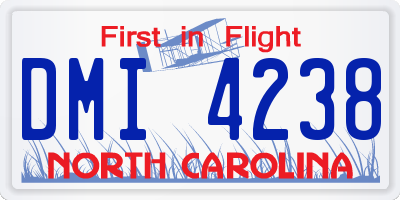 NC license plate DMI4238