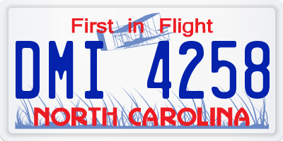 NC license plate DMI4258