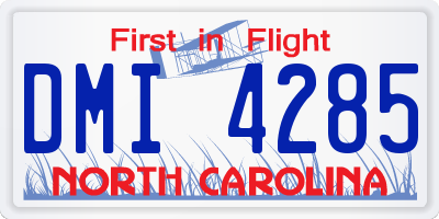 NC license plate DMI4285