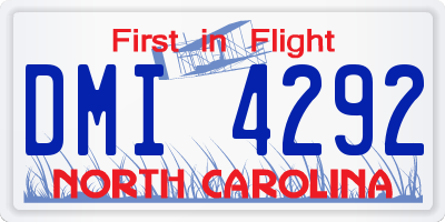 NC license plate DMI4292