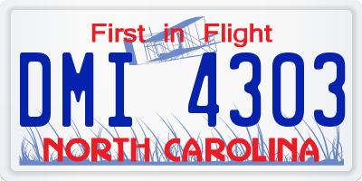 NC license plate DMI4303