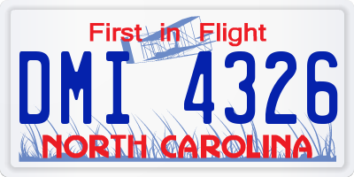 NC license plate DMI4326