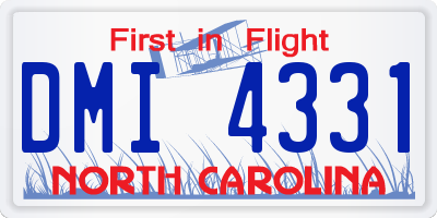 NC license plate DMI4331