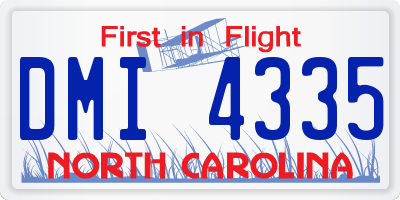 NC license plate DMI4335