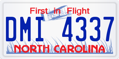 NC license plate DMI4337