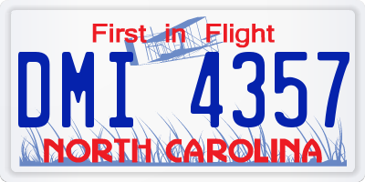 NC license plate DMI4357