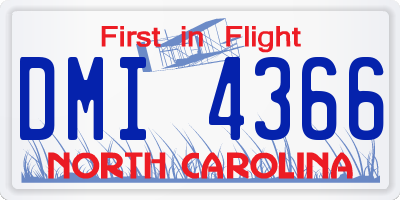 NC license plate DMI4366