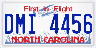 NC license plate DMI4456