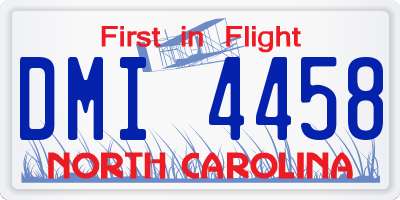 NC license plate DMI4458