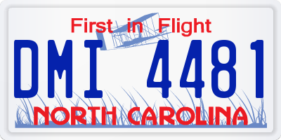 NC license plate DMI4481