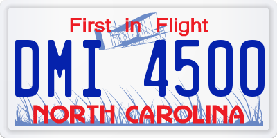 NC license plate DMI4500