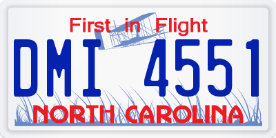 NC license plate DMI4551