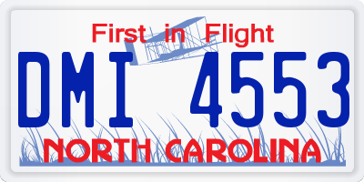NC license plate DMI4553
