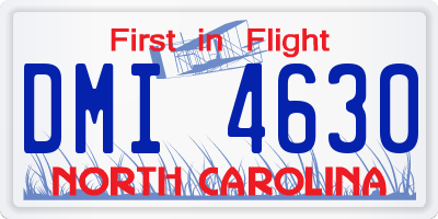 NC license plate DMI4630