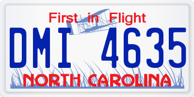 NC license plate DMI4635