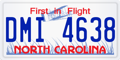 NC license plate DMI4638