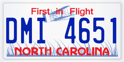NC license plate DMI4651