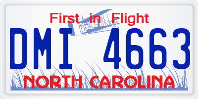 NC license plate DMI4663
