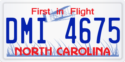 NC license plate DMI4675