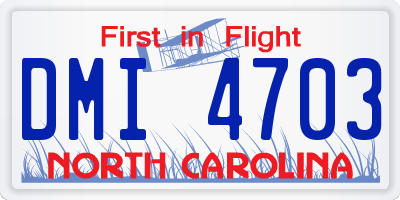 NC license plate DMI4703
