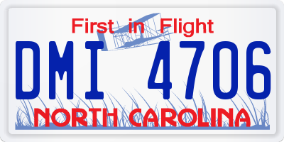 NC license plate DMI4706