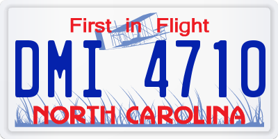 NC license plate DMI4710