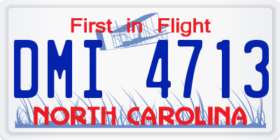 NC license plate DMI4713