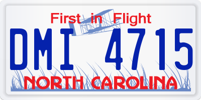 NC license plate DMI4715