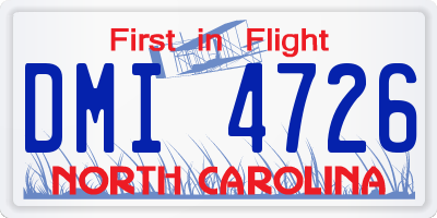NC license plate DMI4726
