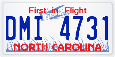 NC license plate DMI4731