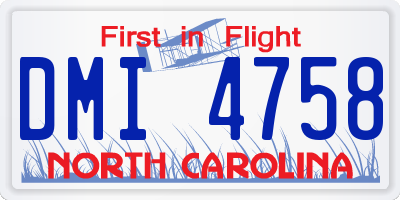 NC license plate DMI4758