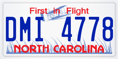 NC license plate DMI4778