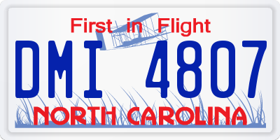 NC license plate DMI4807