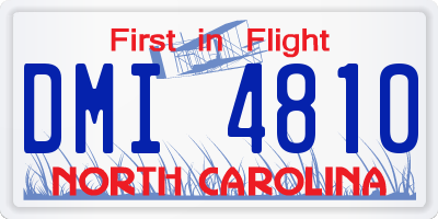 NC license plate DMI4810