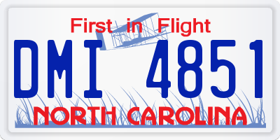NC license plate DMI4851