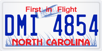 NC license plate DMI4854