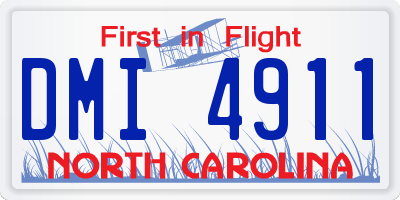 NC license plate DMI4911