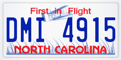 NC license plate DMI4915