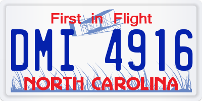 NC license plate DMI4916