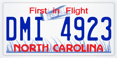 NC license plate DMI4923