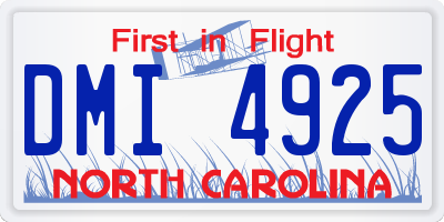 NC license plate DMI4925