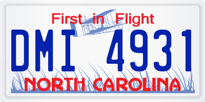 NC license plate DMI4931