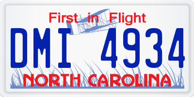 NC license plate DMI4934
