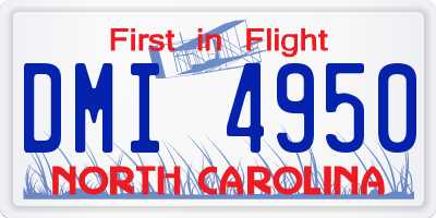 NC license plate DMI4950