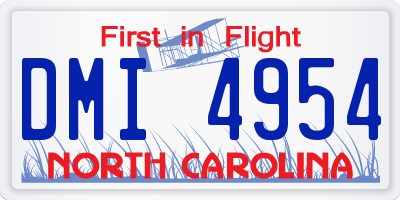 NC license plate DMI4954
