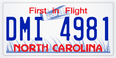 NC license plate DMI4981