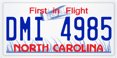 NC license plate DMI4985
